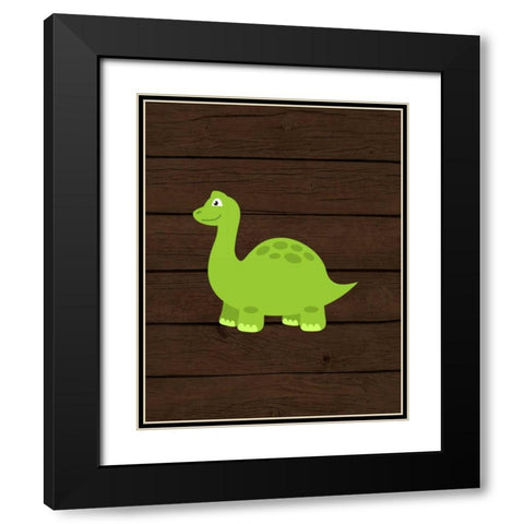 Dinosaur Wood I Black Modern Wood Framed Art Print with Double Matting by Robinson, Tamara