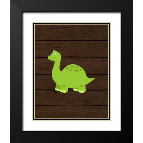 Dinosaur Wood I Black Modern Wood Framed Art Print with Double Matting by Robinson, Tamara