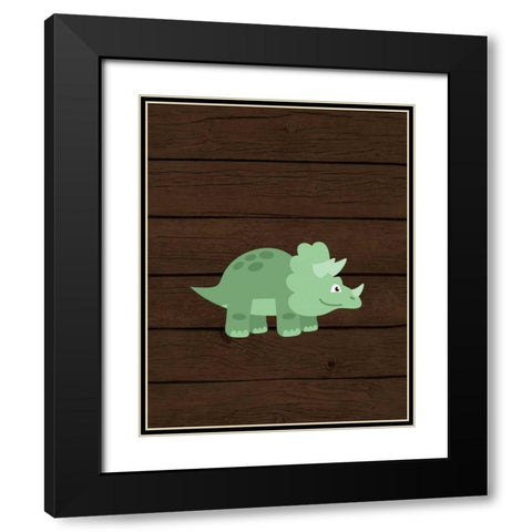 Dinosaur Wood II Black Modern Wood Framed Art Print with Double Matting by Robinson, Tamara