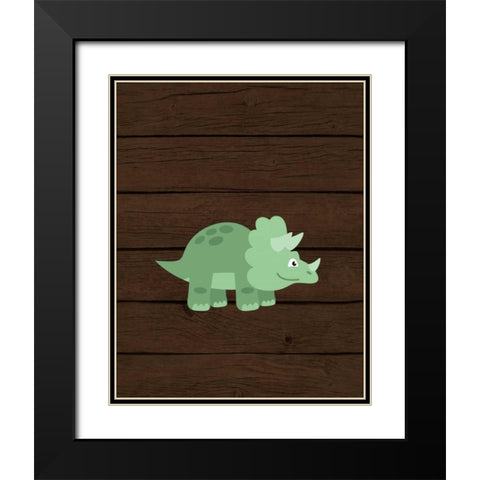 Dinosaur Wood II Black Modern Wood Framed Art Print with Double Matting by Robinson, Tamara