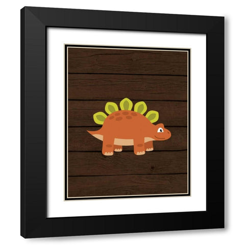 Dinosaur Wood III Black Modern Wood Framed Art Print with Double Matting by Robinson, Tamara