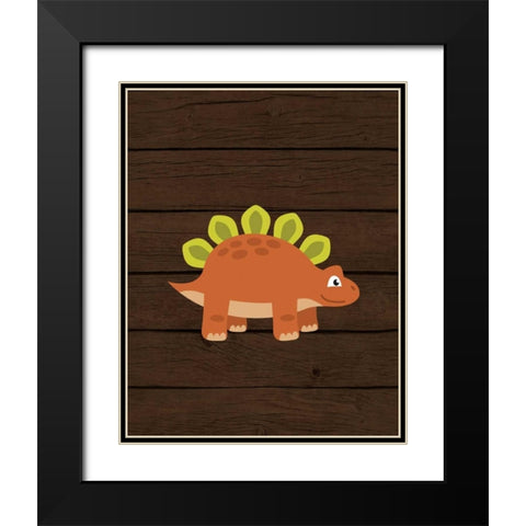 Dinosaur Wood III Black Modern Wood Framed Art Print with Double Matting by Robinson, Tamara
