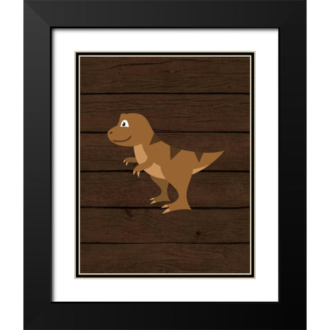 Dinosaur Wood IV Black Modern Wood Framed Art Print with Double Matting by Robinson, Tamara