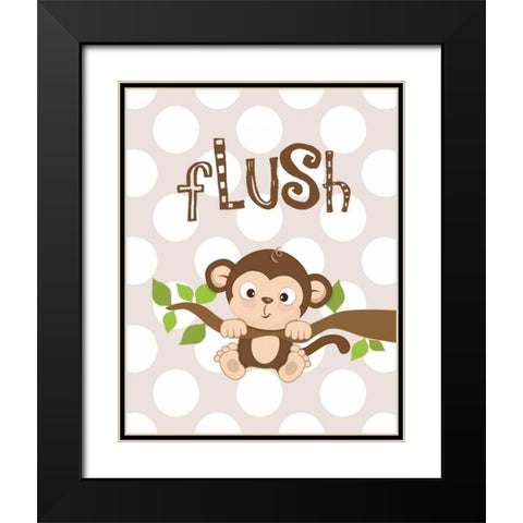 Monkey Flush Black Modern Wood Framed Art Print with Double Matting by Robinson, Tamara