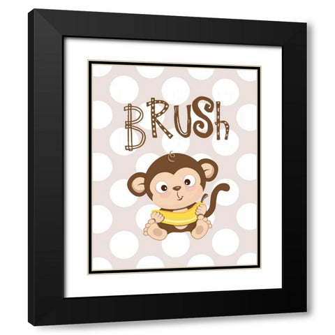 Monkey Brush Black Modern Wood Framed Art Print with Double Matting by Robinson, Tamara