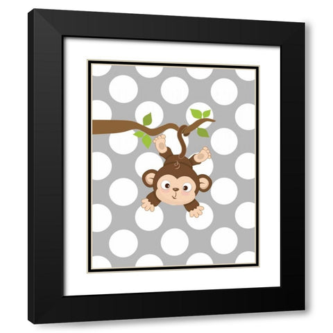 Monkey I Black Modern Wood Framed Art Print with Double Matting by Robinson, Tamara
