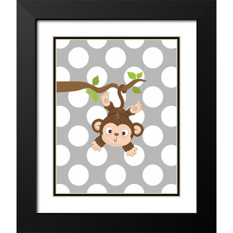 Monkey I Black Modern Wood Framed Art Print with Double Matting by Robinson, Tamara