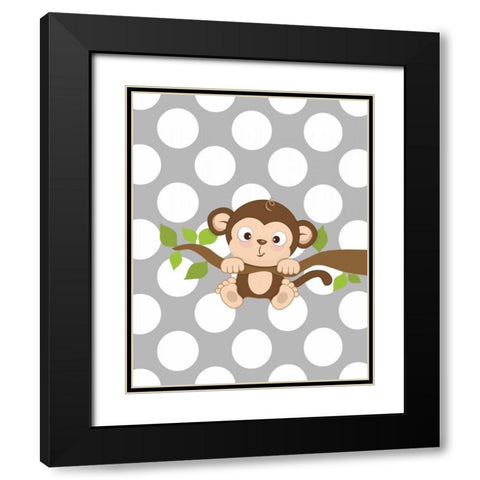 Monkey III Black Modern Wood Framed Art Print with Double Matting by Robinson, Tamara
