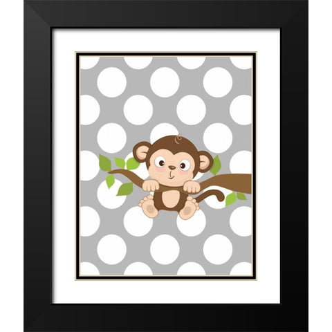 Monkey III Black Modern Wood Framed Art Print with Double Matting by Robinson, Tamara