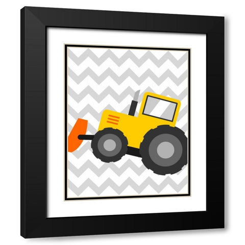 Construction Chevron I Black Modern Wood Framed Art Print with Double Matting by Robinson, Tamara