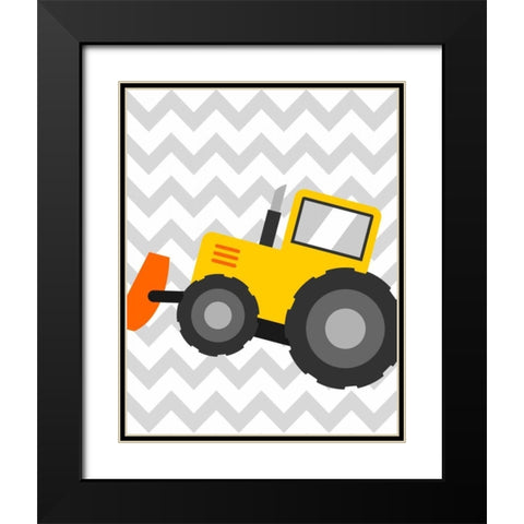 Construction Chevron I Black Modern Wood Framed Art Print with Double Matting by Robinson, Tamara