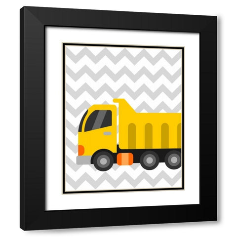 Construction Chevron II Black Modern Wood Framed Art Print with Double Matting by Robinson, Tamara