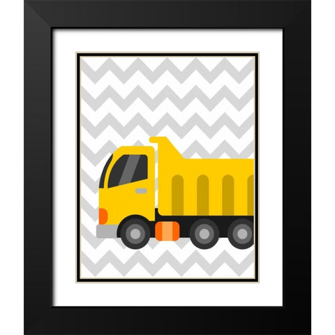 Construction Chevron II Black Modern Wood Framed Art Print with Double Matting by Robinson, Tamara