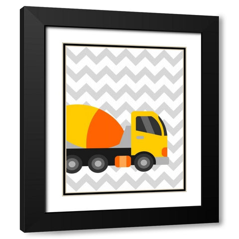 Construction Chevron III Black Modern Wood Framed Art Print with Double Matting by Robinson, Tamara