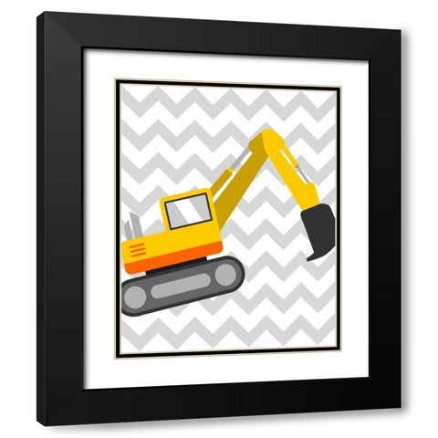 Construction Chevron IV Black Modern Wood Framed Art Print with Double Matting by Robinson, Tamara