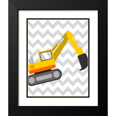 Construction Chevron IV Black Modern Wood Framed Art Print with Double Matting by Robinson, Tamara