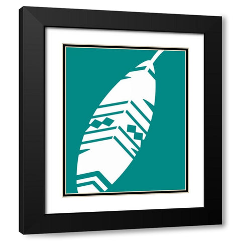 Feather III Black Modern Wood Framed Art Print with Double Matting by Robinson, Tamara