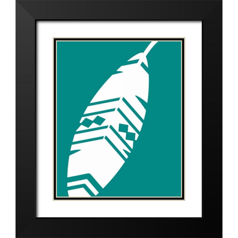 Feather III Black Modern Wood Framed Art Print with Double Matting by Robinson, Tamara