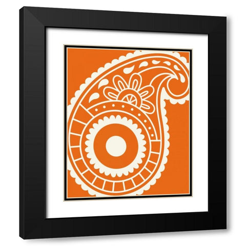 Paisley Feather I Black Modern Wood Framed Art Print with Double Matting by Robinson, Tamara