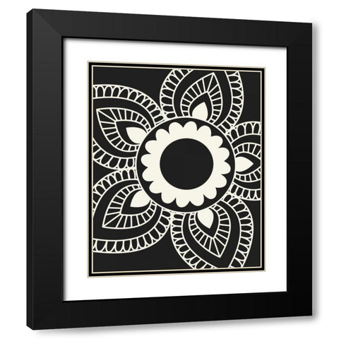 Paisley Feather III Black Modern Wood Framed Art Print with Double Matting by Robinson, Tamara