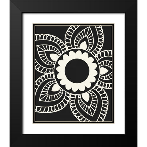 Paisley Feather III Black Modern Wood Framed Art Print with Double Matting by Robinson, Tamara