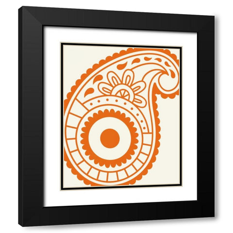 Paisley Feather VI Black Modern Wood Framed Art Print with Double Matting by Robinson, Tamara