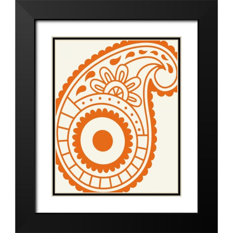 Paisley Feather VI Black Modern Wood Framed Art Print with Double Matting by Robinson, Tamara