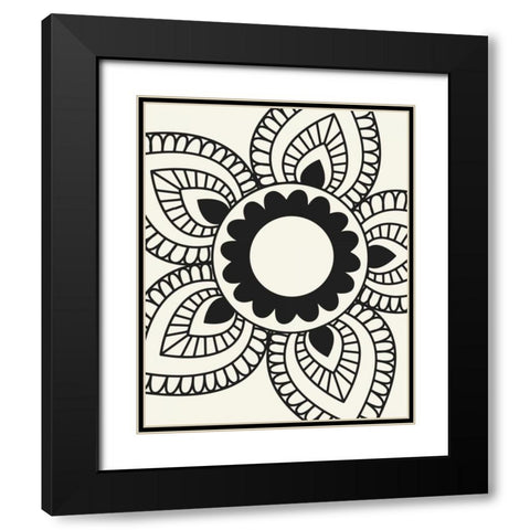 Paisley Feather VII Black Modern Wood Framed Art Print with Double Matting by Robinson, Tamara