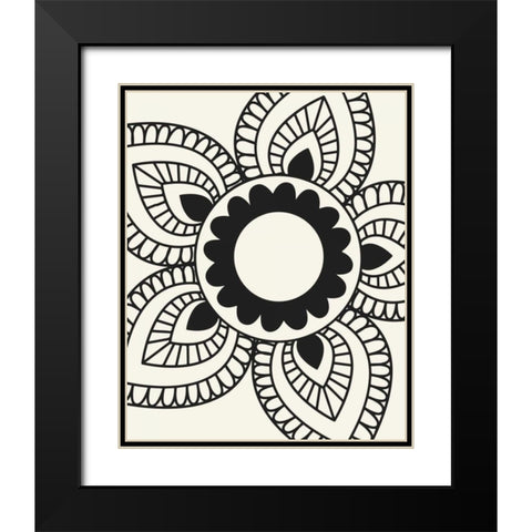 Paisley Feather VII Black Modern Wood Framed Art Print with Double Matting by Robinson, Tamara