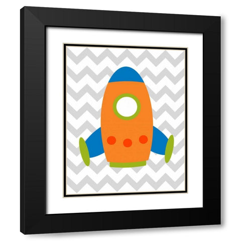 Chevron Rocket I Black Modern Wood Framed Art Print with Double Matting by Robinson, Tamara