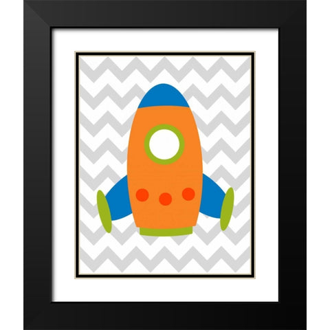 Chevron Rocket I Black Modern Wood Framed Art Print with Double Matting by Robinson, Tamara