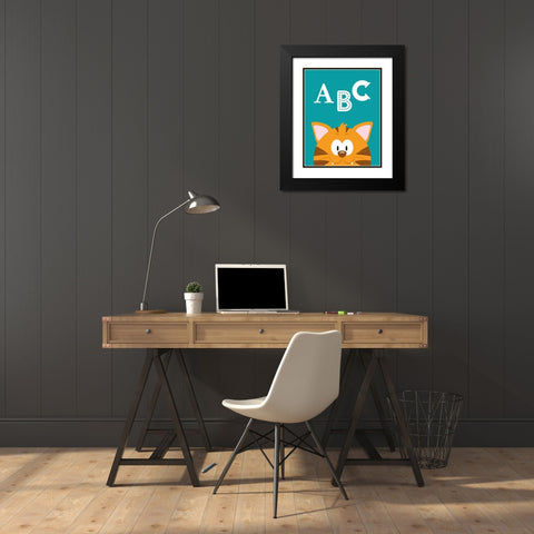 ABC Animals Black Modern Wood Framed Art Print with Double Matting by Robinson, Tamara