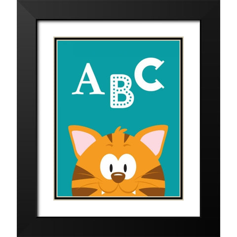 ABC Animals Black Modern Wood Framed Art Print with Double Matting by Robinson, Tamara