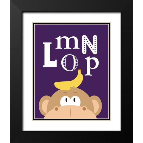 LMNOP Animals Black Modern Wood Framed Art Print with Double Matting by Robinson, Tamara