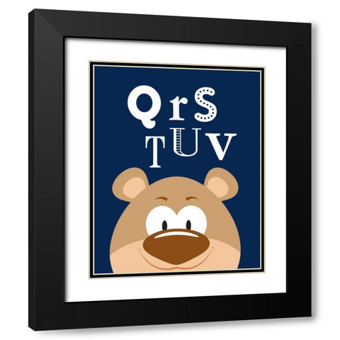 QRSTUV Animals Black Modern Wood Framed Art Print with Double Matting by Robinson, Tamara