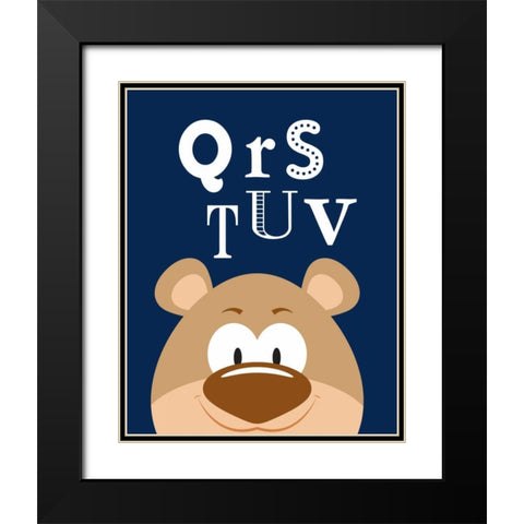 QRSTUV Animals Black Modern Wood Framed Art Print with Double Matting by Robinson, Tamara