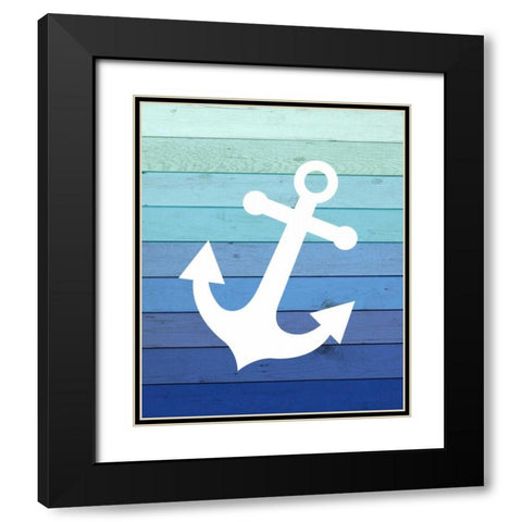 Anchor Ombre Wood Black Modern Wood Framed Art Print with Double Matting by Robinson, Tamara