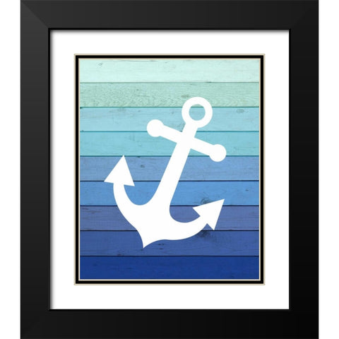Anchor Ombre Wood Black Modern Wood Framed Art Print with Double Matting by Robinson, Tamara