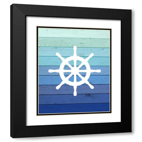 Wheel Ombre Wood Black Modern Wood Framed Art Print with Double Matting by Robinson, Tamara