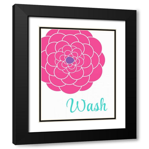 Wash Flower Black Modern Wood Framed Art Print with Double Matting by Robinson, Tamara