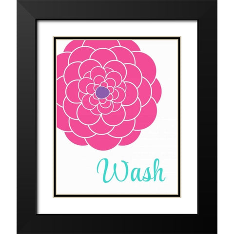 Wash Flower Black Modern Wood Framed Art Print with Double Matting by Robinson, Tamara