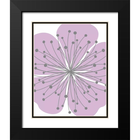 Girl Flower Burst I Black Modern Wood Framed Art Print with Double Matting by Robinson, Tamara
