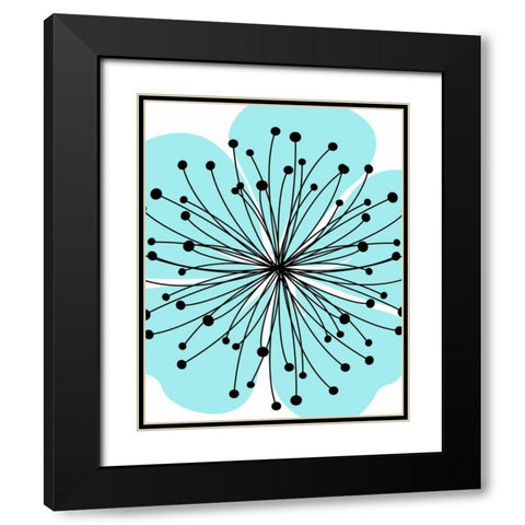 Girl Flower Burst II Black Modern Wood Framed Art Print with Double Matting by Robinson, Tamara