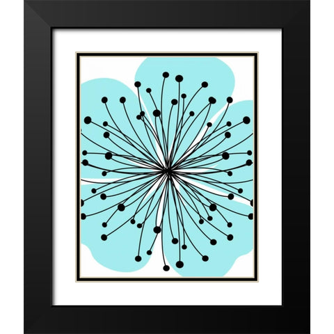 Girl Flower Burst II Black Modern Wood Framed Art Print with Double Matting by Robinson, Tamara