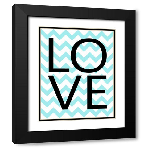 Love Chevron I Black Modern Wood Framed Art Print with Double Matting by Robinson, Tamara