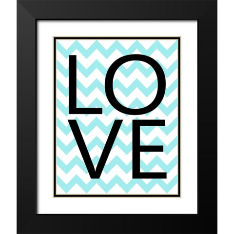 Love Chevron I Black Modern Wood Framed Art Print with Double Matting by Robinson, Tamara