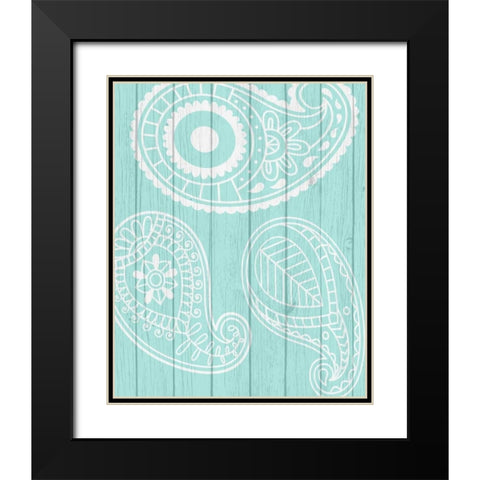 Paisley II Black Modern Wood Framed Art Print with Double Matting by Robinson, Tamara