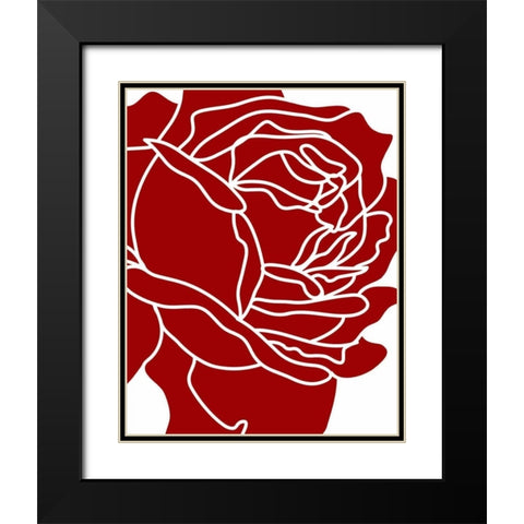 Zoom Flower I Black Modern Wood Framed Art Print with Double Matting by Robinson, Tamara