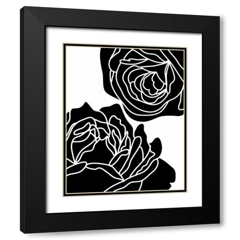 Zoom Flower II Black Modern Wood Framed Art Print with Double Matting by Robinson, Tamara