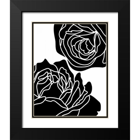 Zoom Flower II Black Modern Wood Framed Art Print with Double Matting by Robinson, Tamara